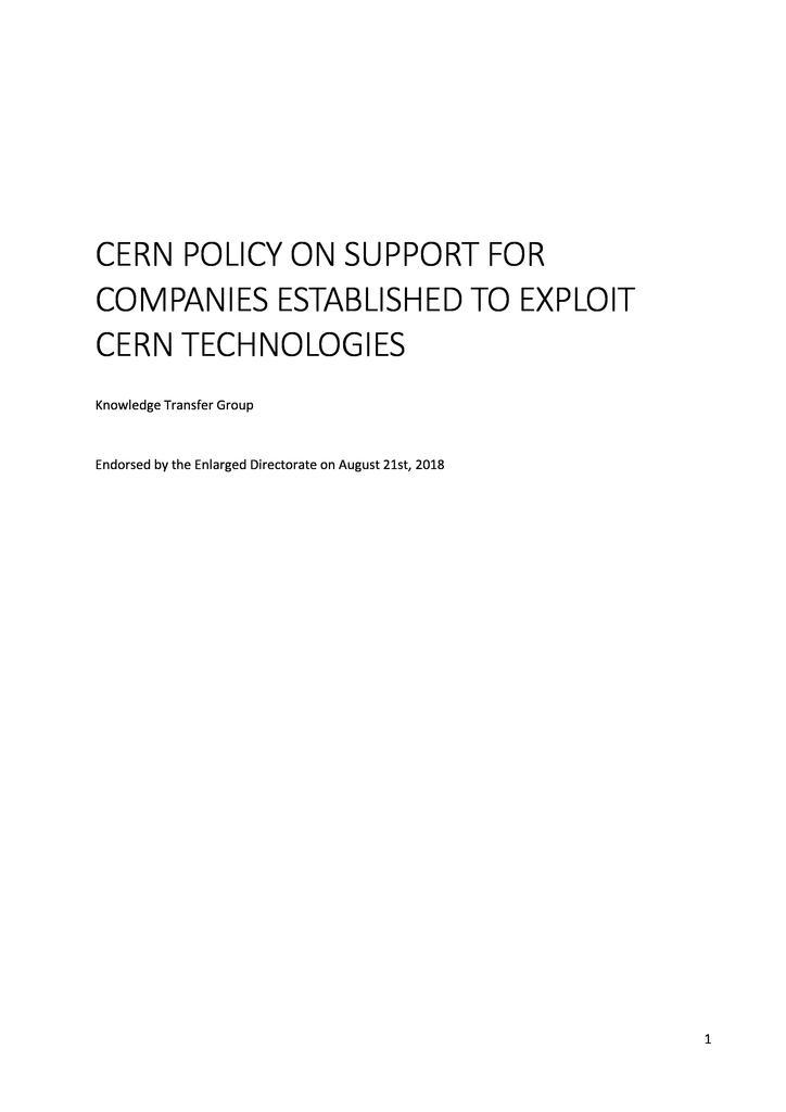 Spin-Off Policy
